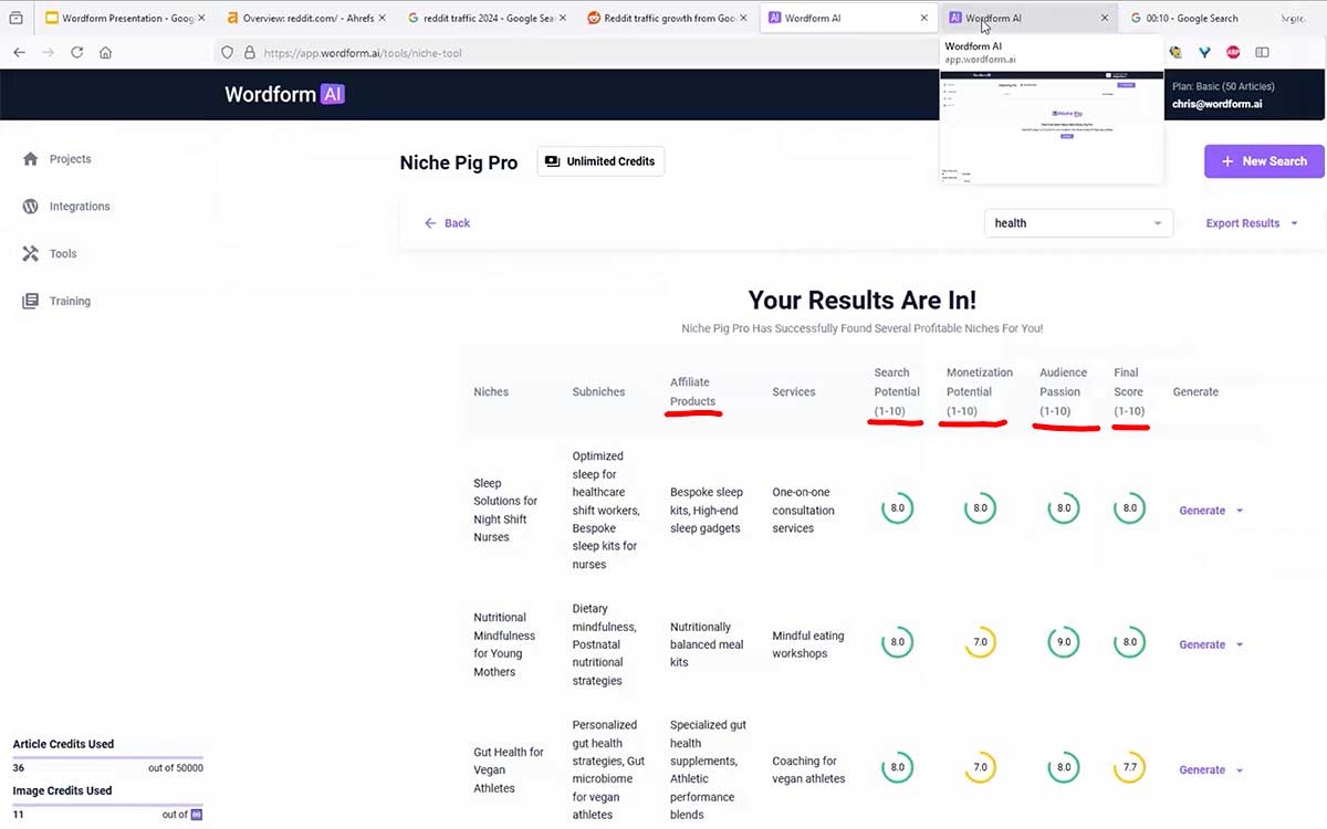 wordform results wordform ai results