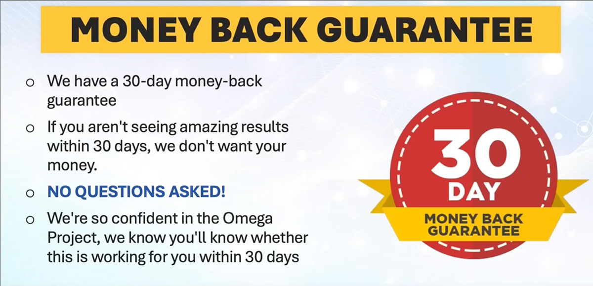30 day money back guarantee